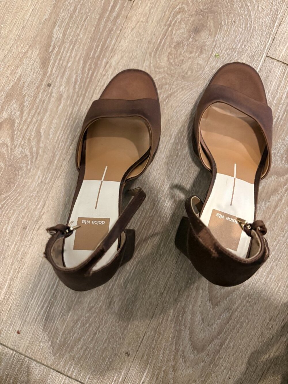 Dolce Vita PANDRO Chocolate Satin Block Heel Size 7.5